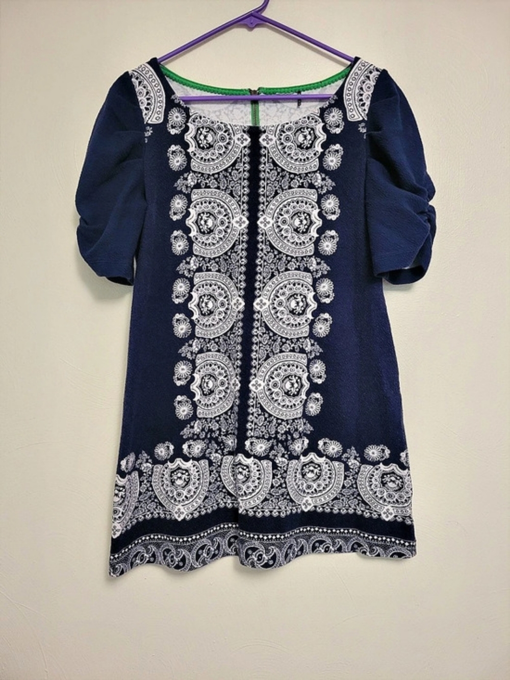 Anthropologie Akemi + Kin Manet Tunic Dress Blue White Boho Size Medium